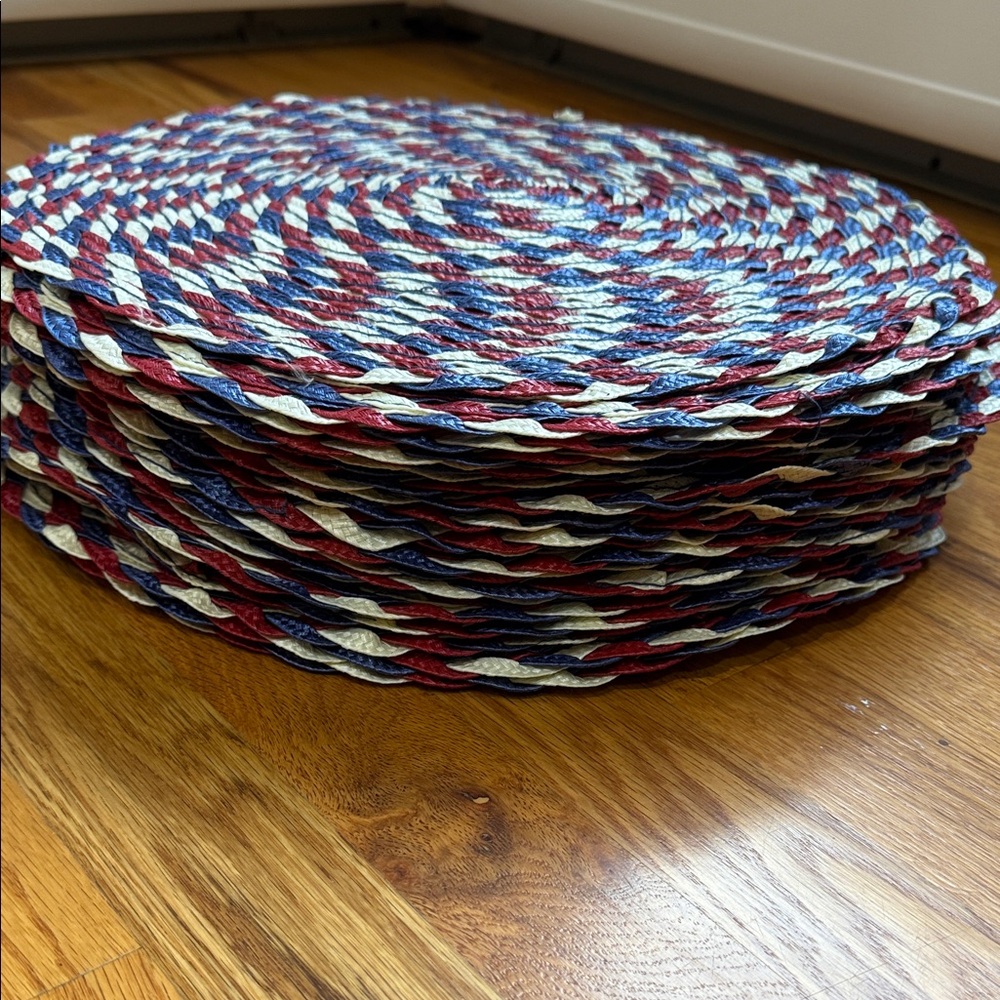 20 Red, White, and Blue Braided Placemats